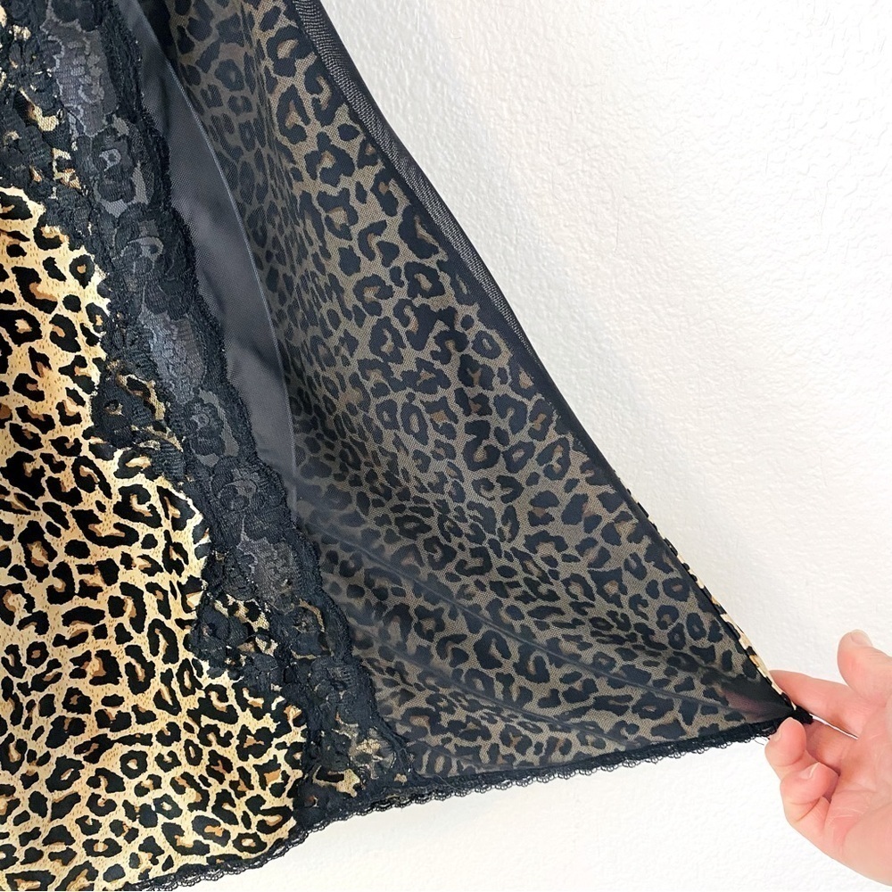 Cacique Cheetah Print Lace And Satin Chemise Size 14/16 - Picture 5 of 6